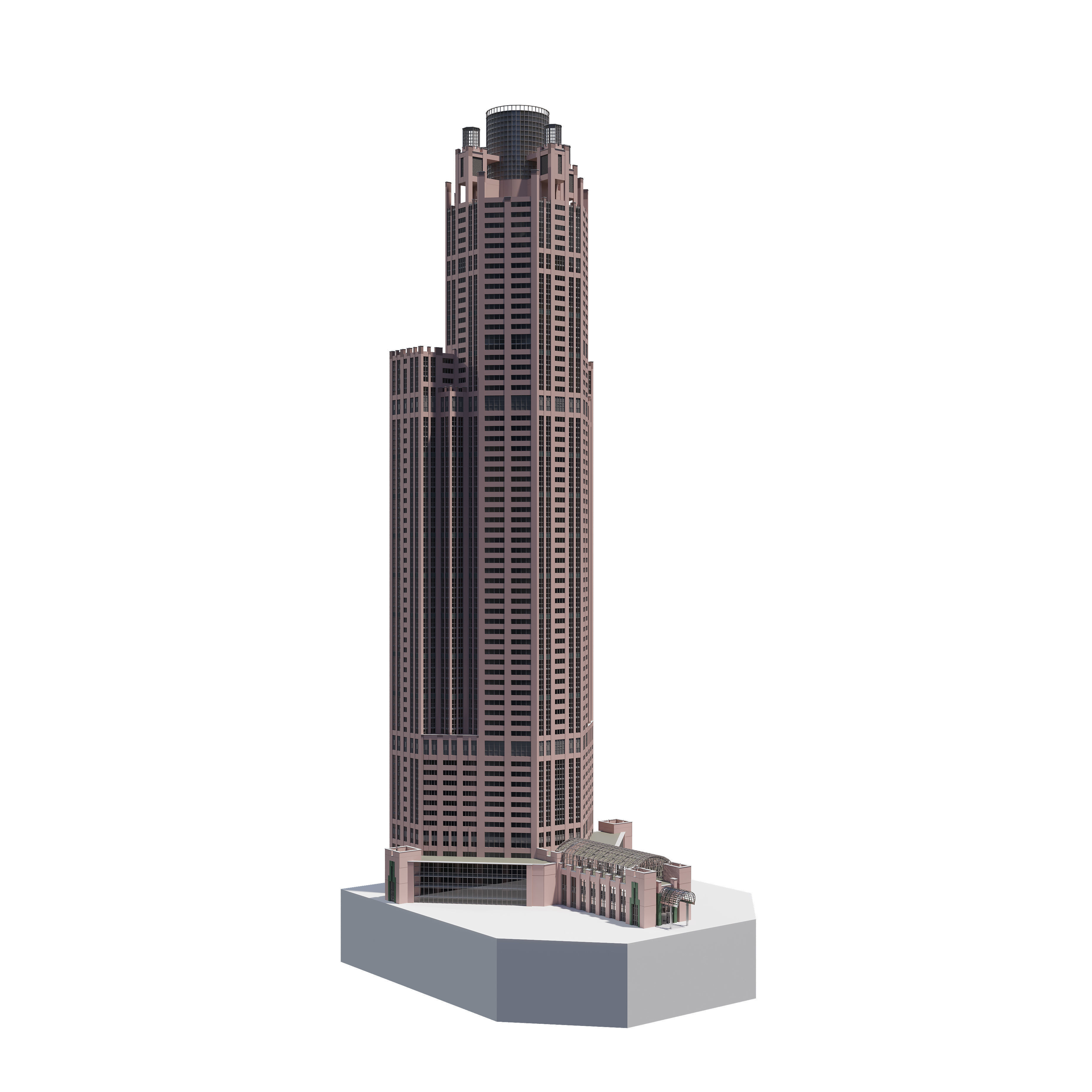 Chicago Building lowpoly Low-poly 3D model_3