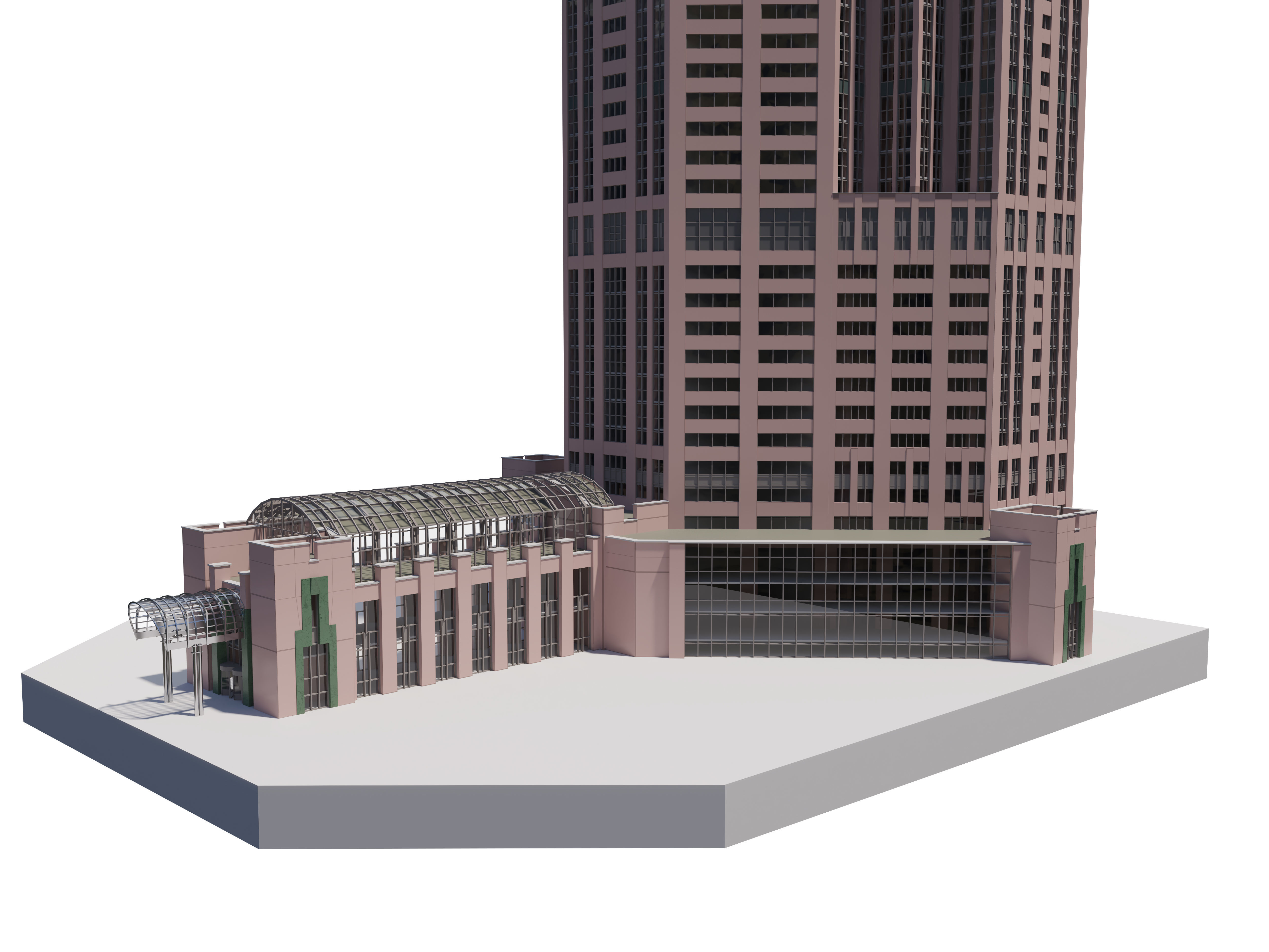 Chicago Building lowpoly Low-poly 3D model_2