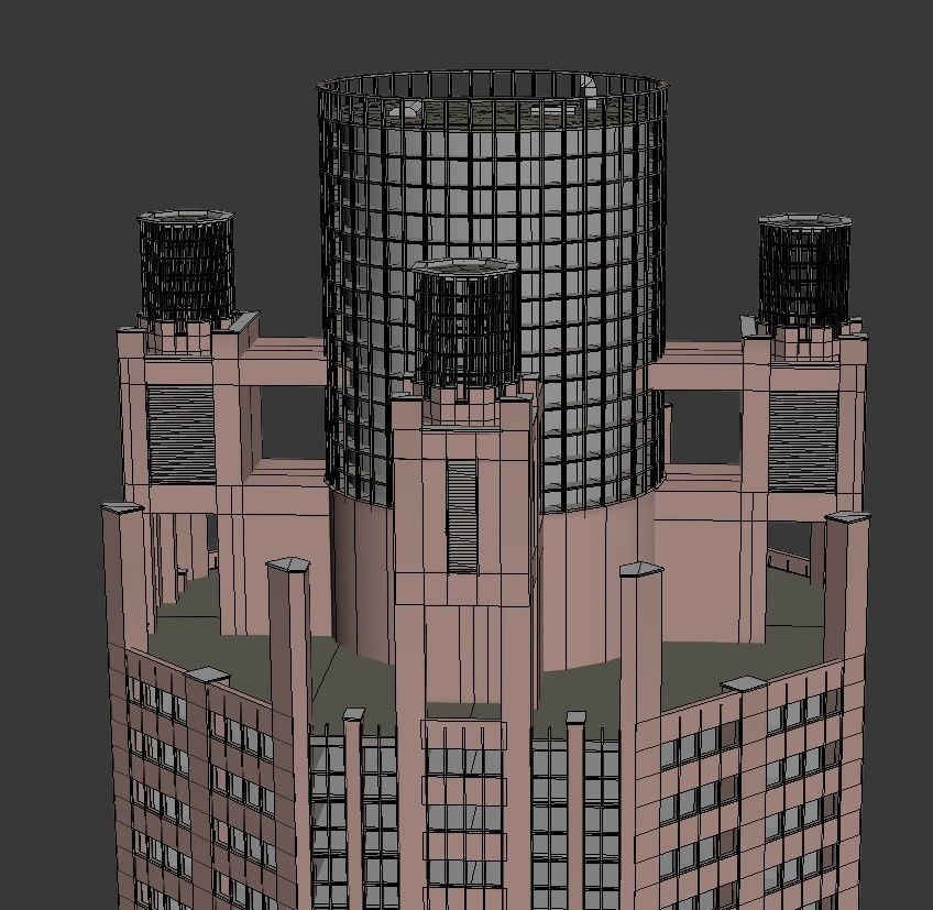 Chicago Building lowpoly Low-poly 3D model_8