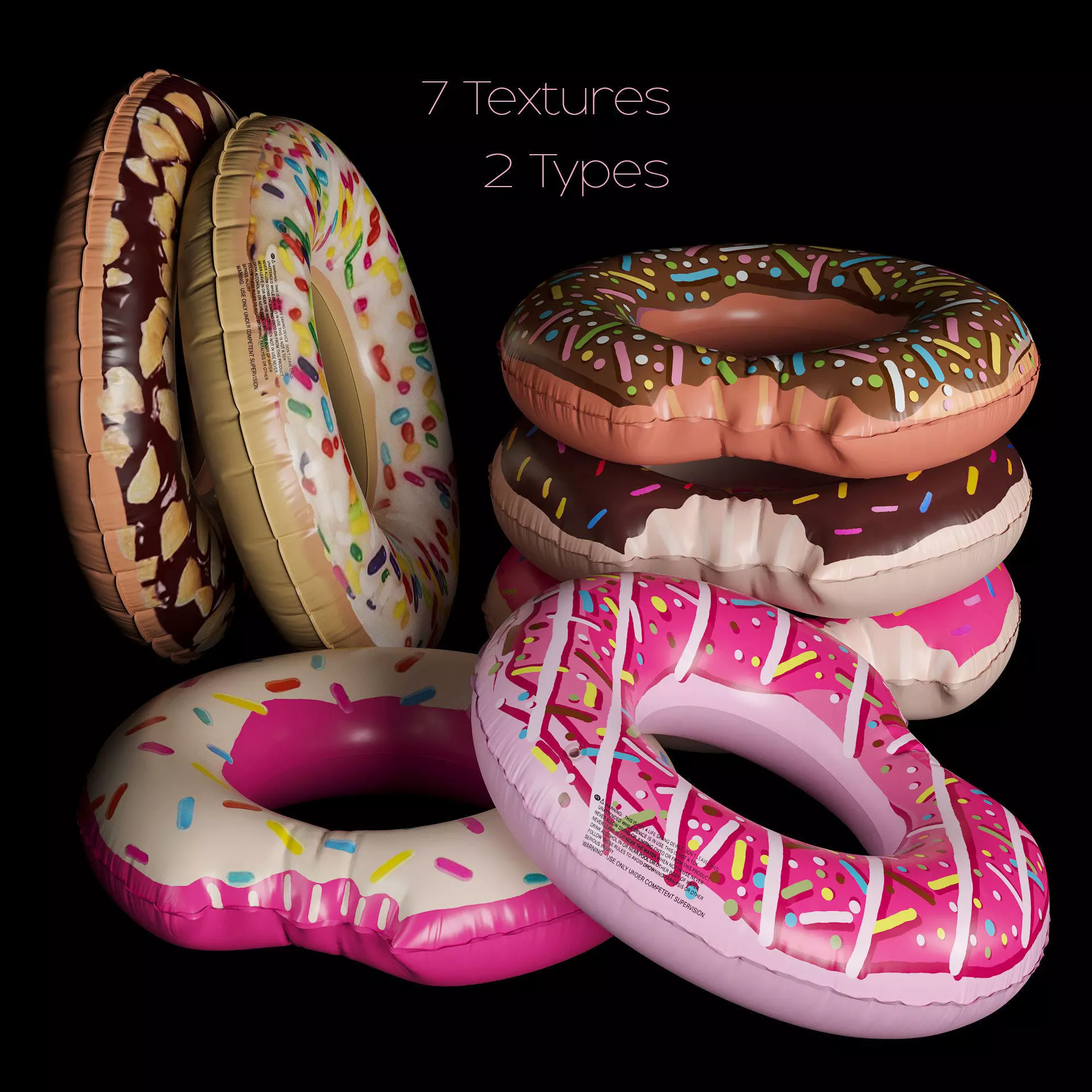 Inflatable Swimming Ring Donut Intex 3D model_0