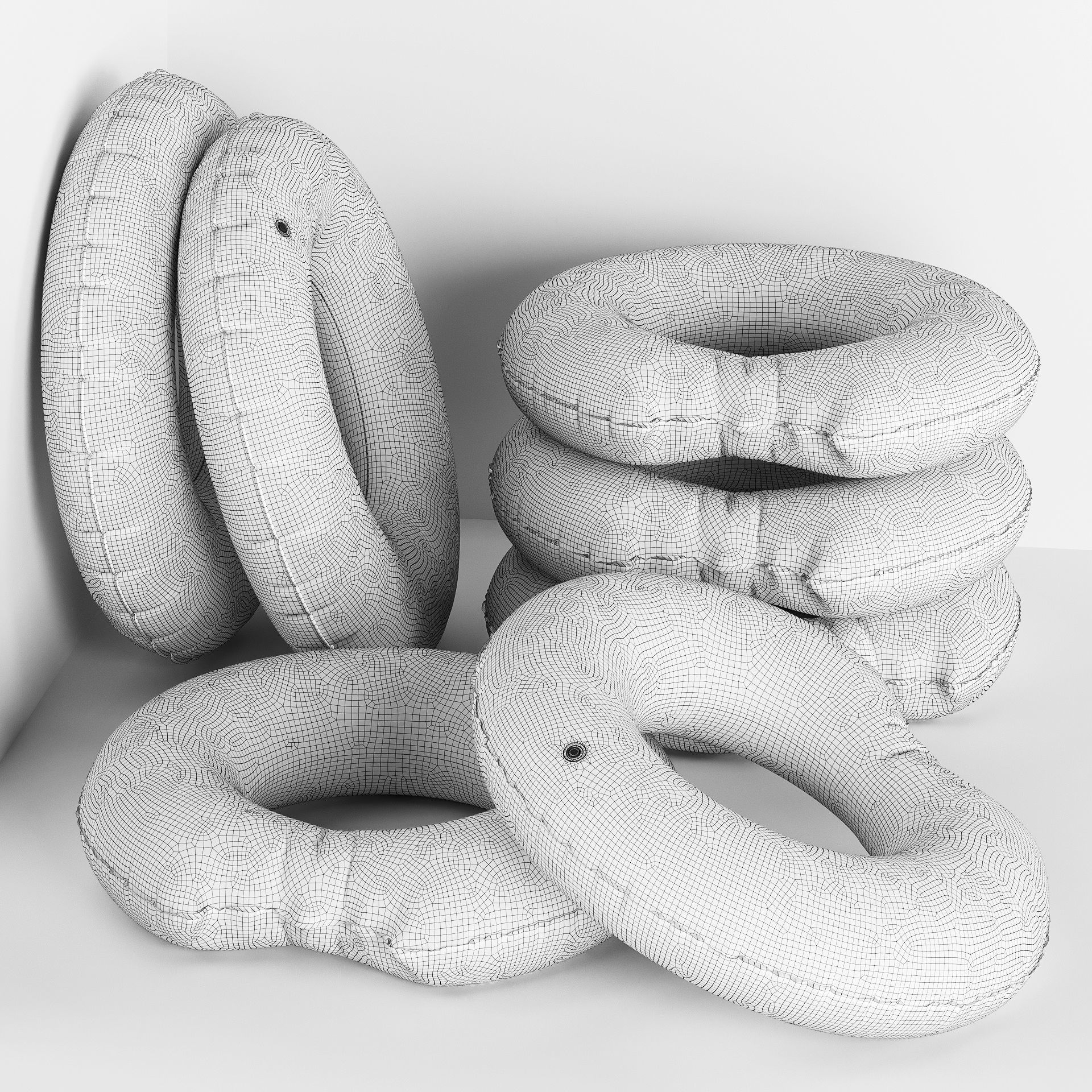 Inflatable Swimming Ring Donut Intex 3D model_2