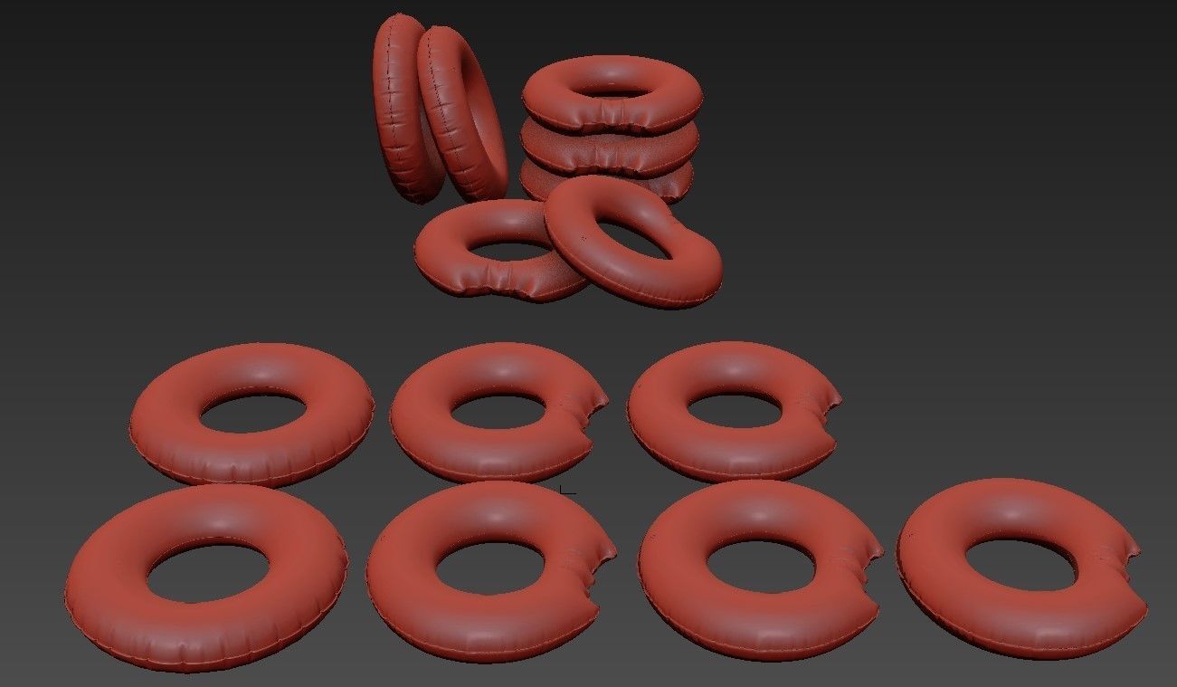 Inflatable Swimming Ring Donut Intex 3D model_6