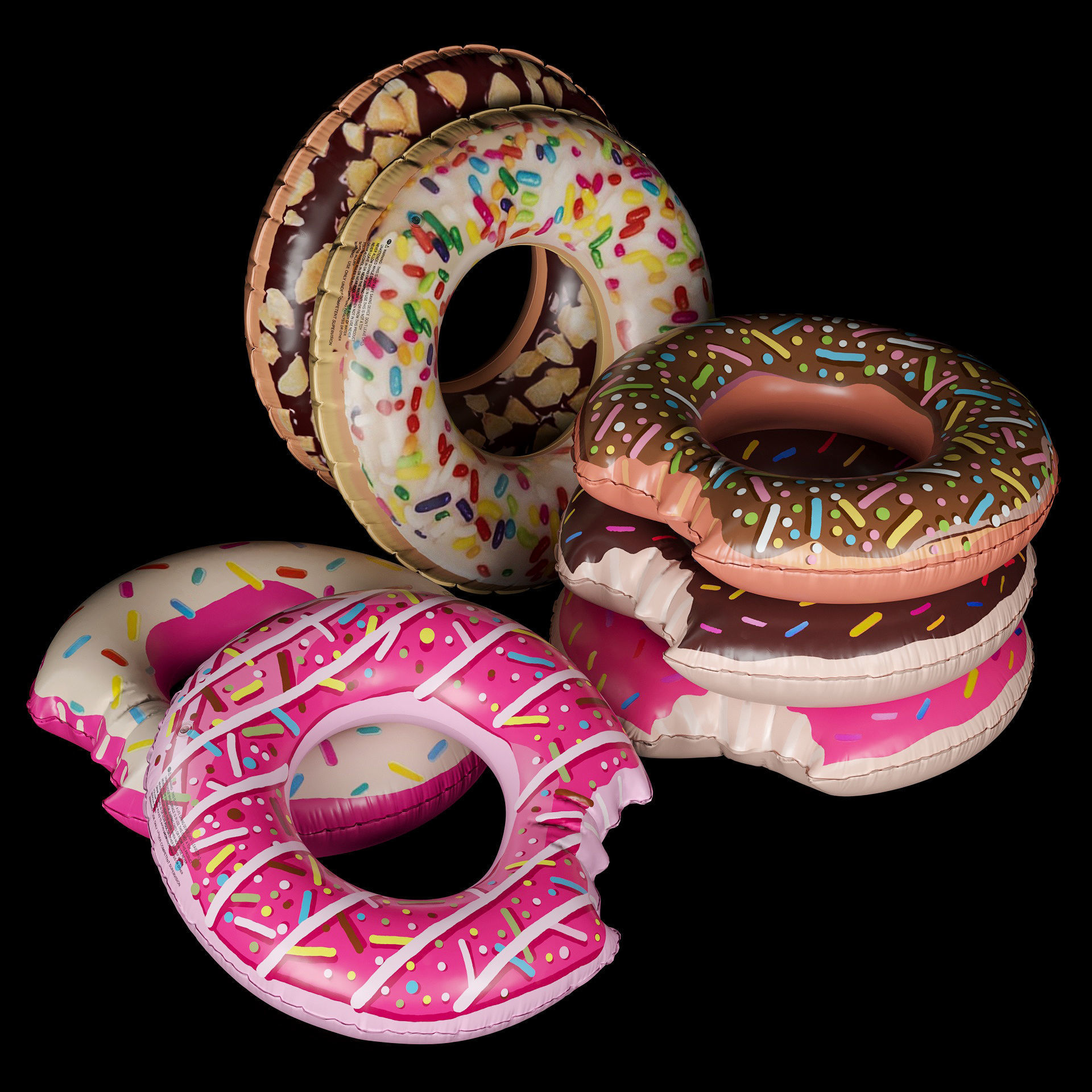 Inflatable Swimming Ring Donut Intex 3D model_1