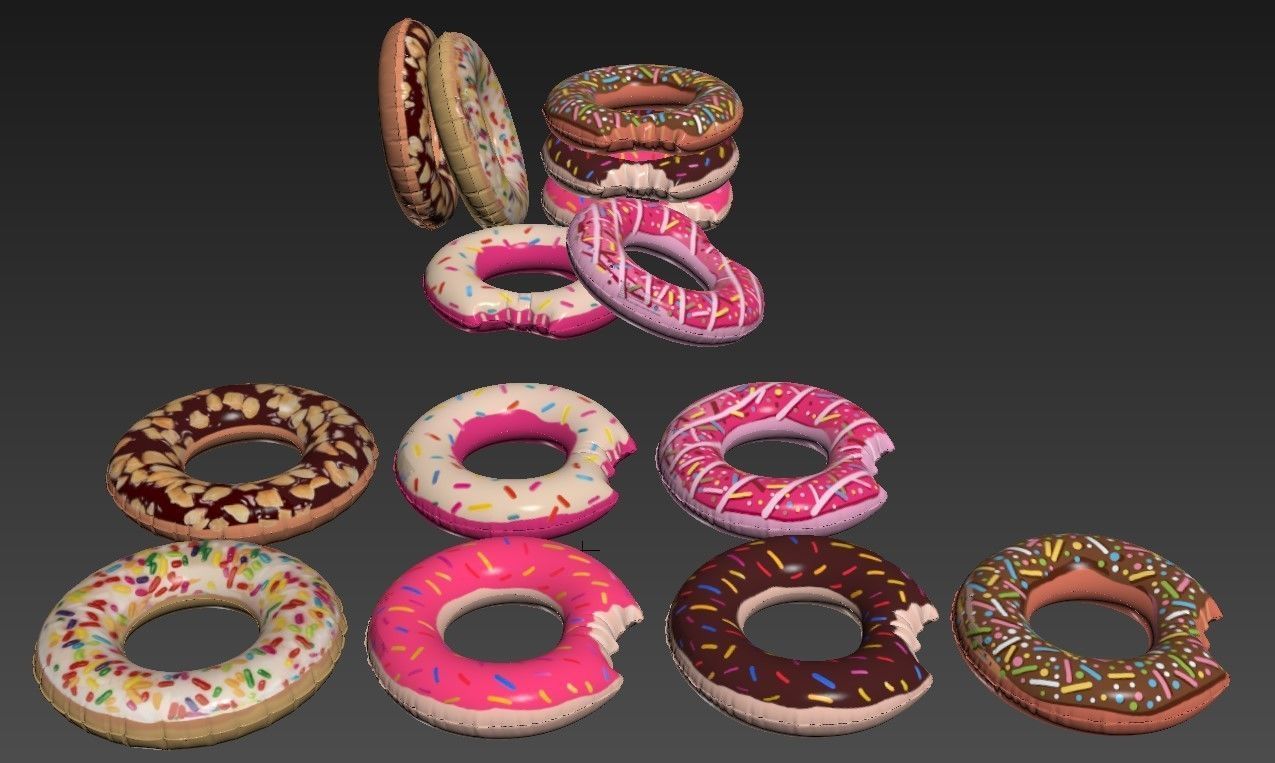 Inflatable Swimming Ring Donut Intex 3D model_5