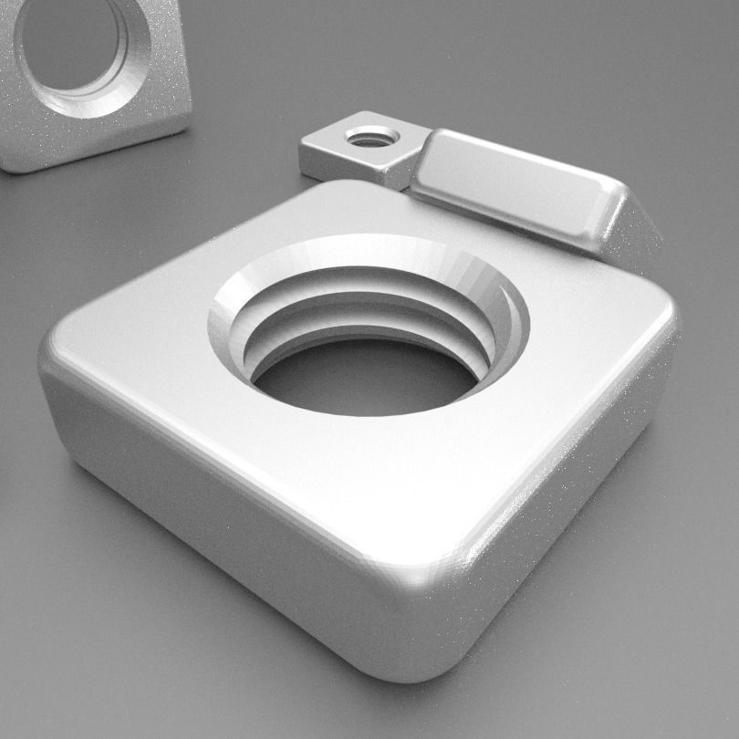 Nut Square DIN  562 - M2 to M90 3D model_3