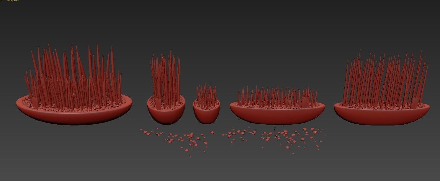 Set of Sansevieria cylindrica 3D model_8