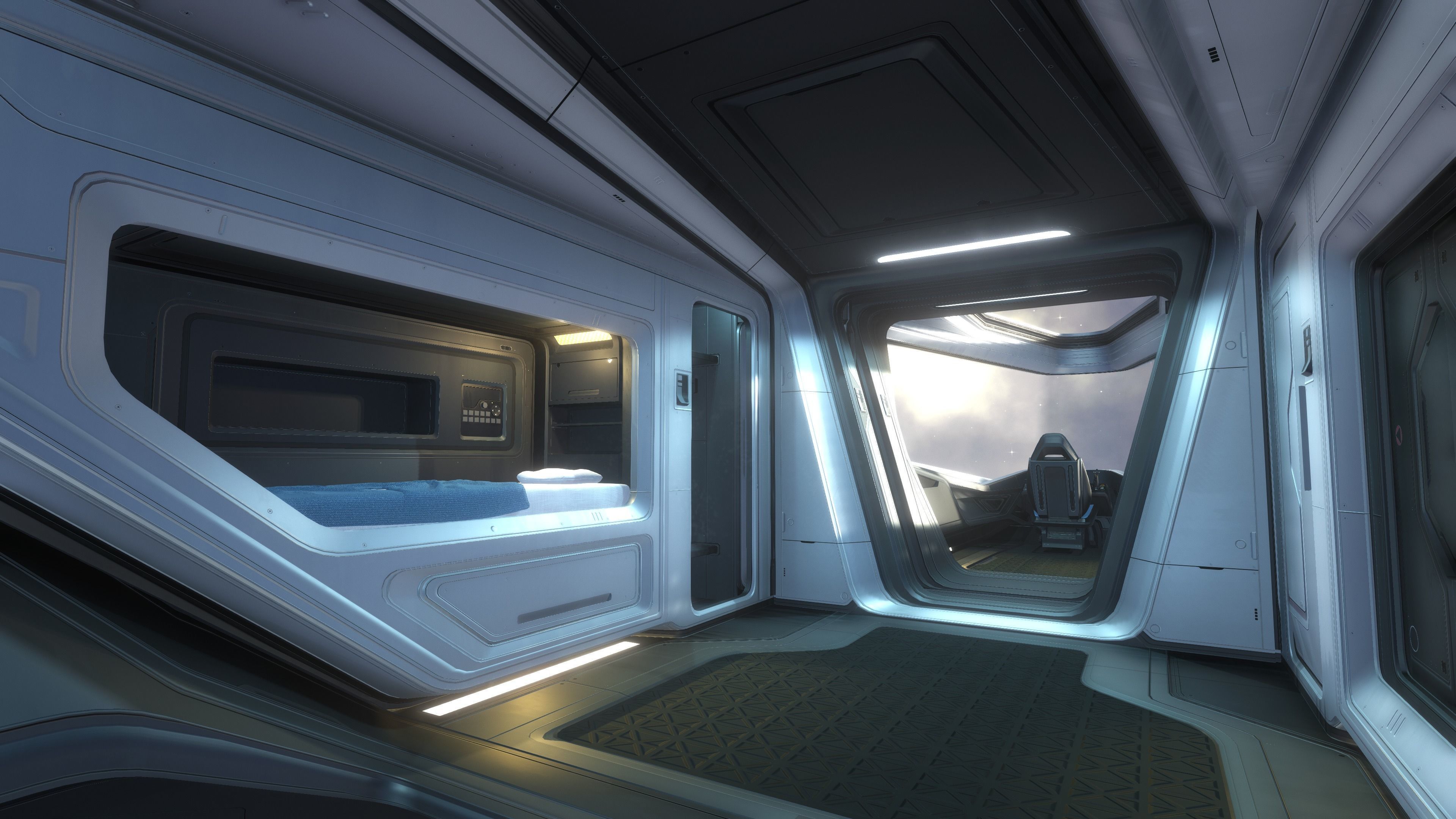 Phobos - Spaceship with Interior Low-poly 3D model_20