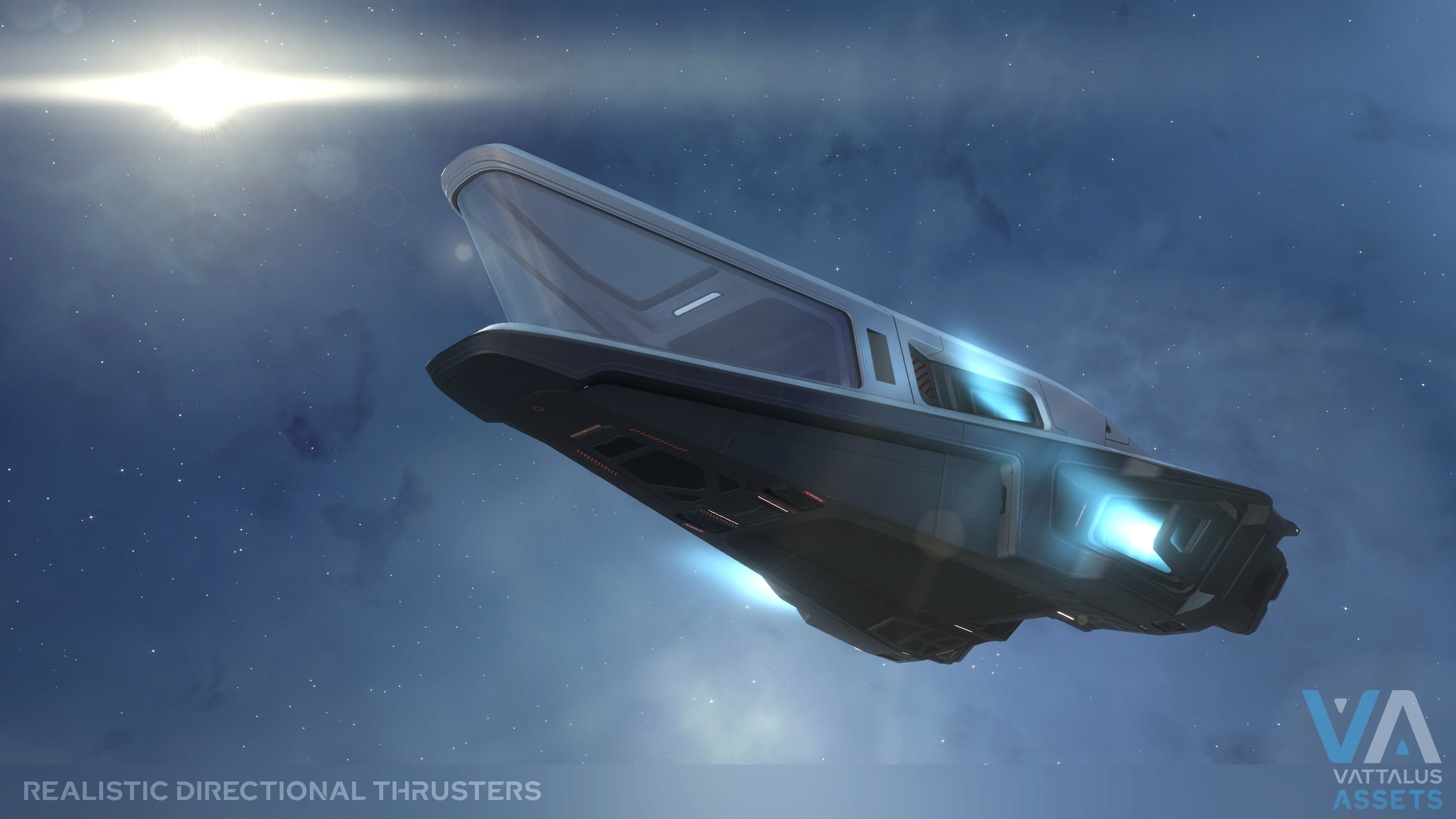 Phobos - Spaceship with Interior Low-poly 3D model_8