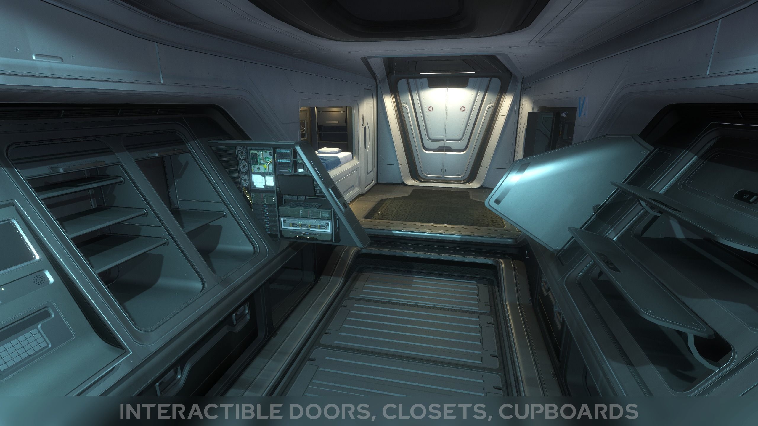 Phobos - Spaceship with Interior Low-poly 3D model_6