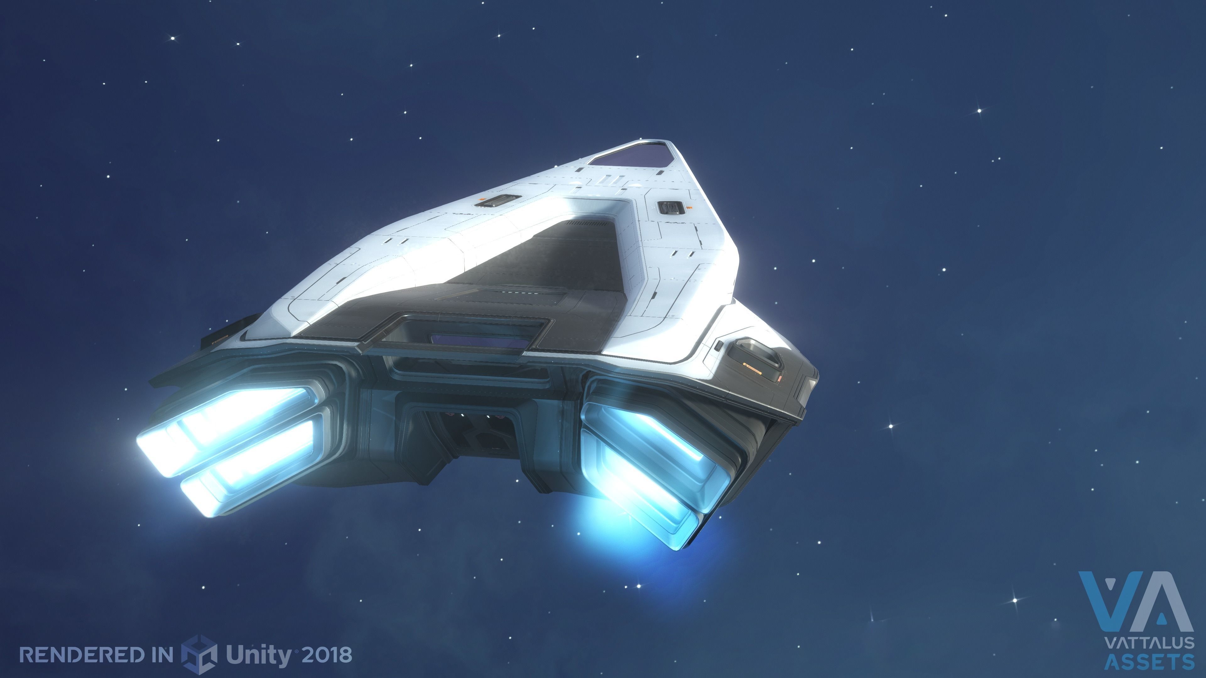 Phobos - Spaceship with Interior Low-poly 3D model_9