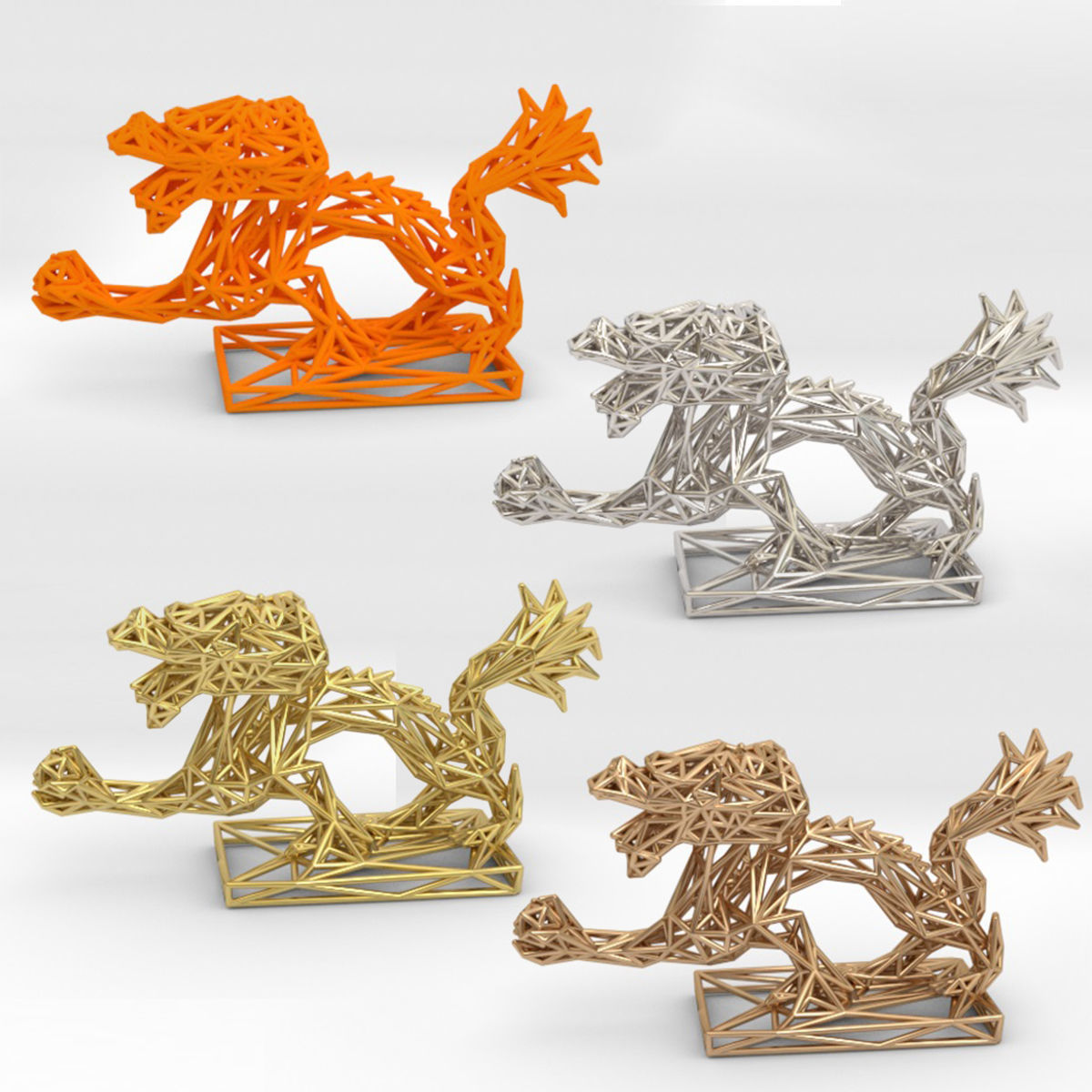 Dragon With Icosahedron 3D print model_3