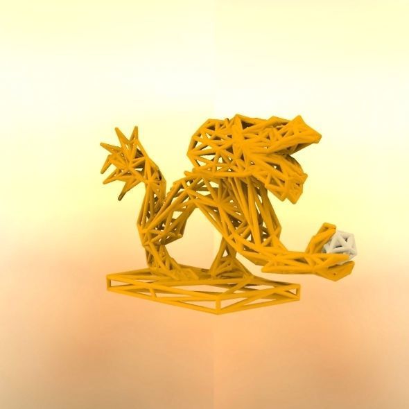 Dragon With Icosahedron 3D print model_15