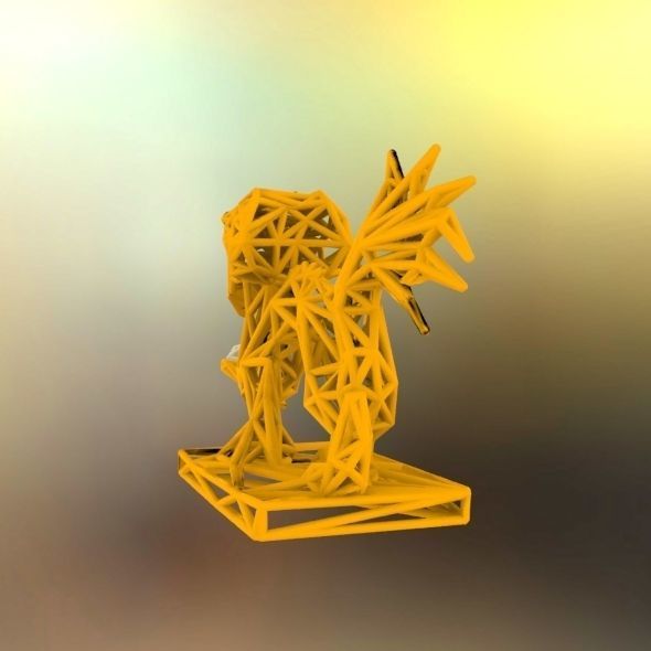 Dragon With Icosahedron 3D print model_26