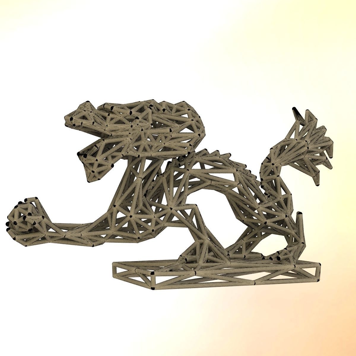 Dragon With Icosahedron 3D print model_4