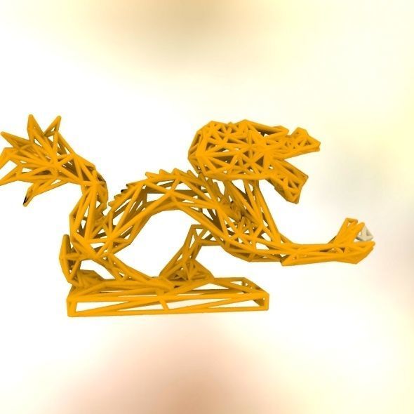 Dragon With Icosahedron 3D print model_19