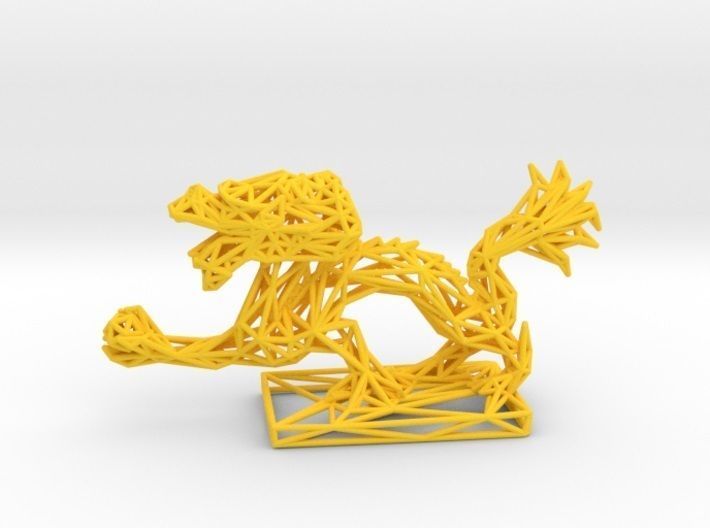 Dragon With Icosahedron 3D print model_42
