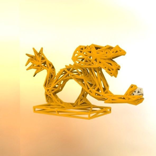 Dragon With Icosahedron 3D print model_16