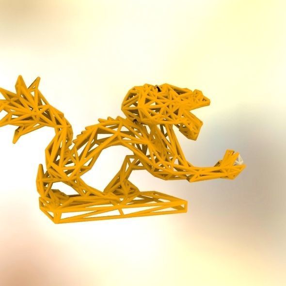 Dragon With Icosahedron 3D print model_20