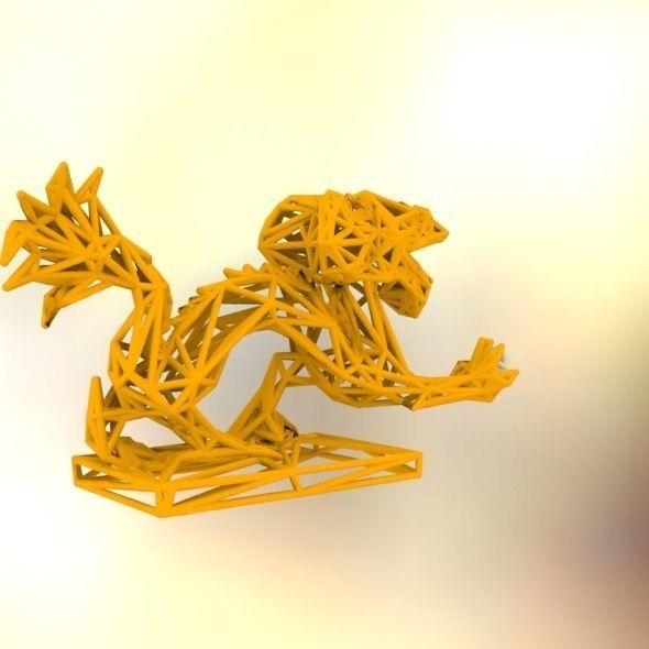 Dragon With Icosahedron 3D print model_21