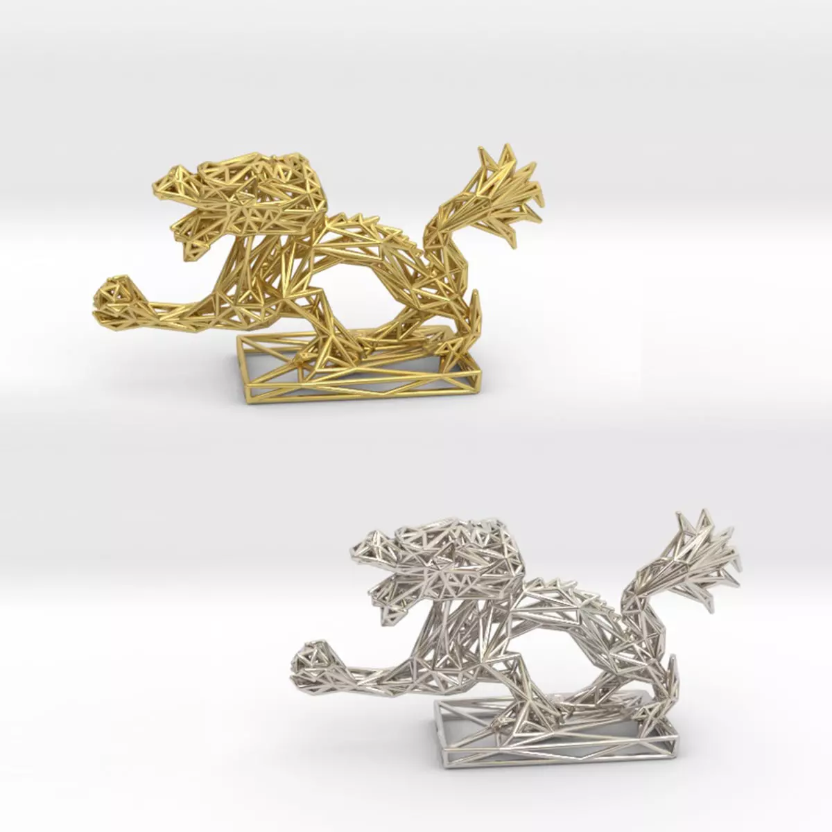 Dragon With Icosahedron 3D print model_0