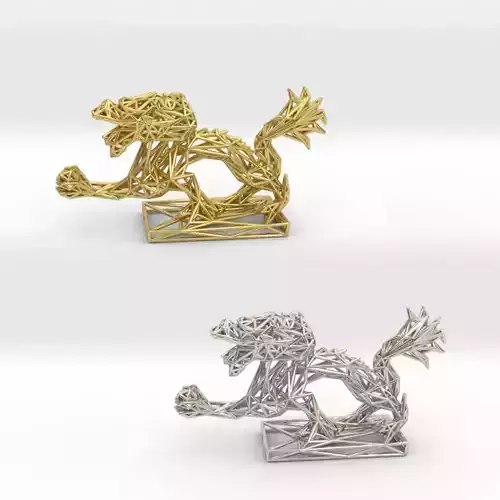 Dragon With Icosahedron 3D print model