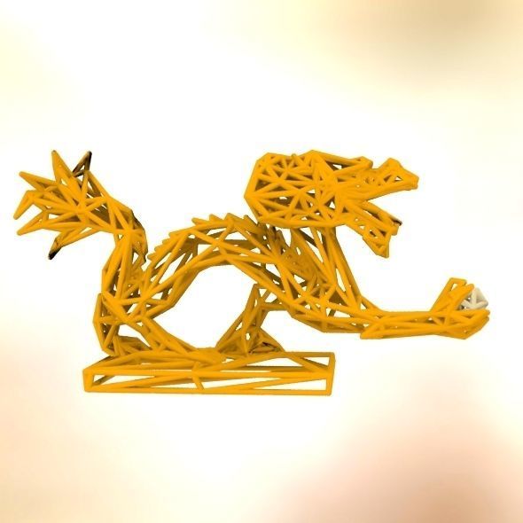 Dragon With Icosahedron 3D print model_18