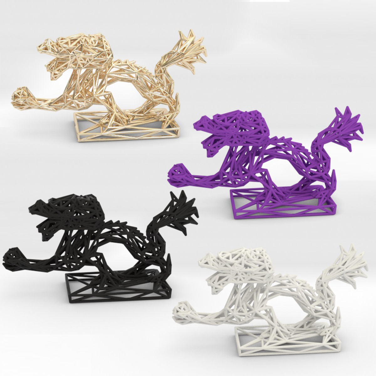 Dragon With Icosahedron 3D print model_8