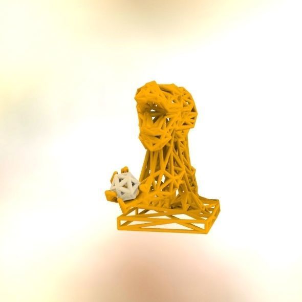 Dragon With Icosahedron 3D print model_12