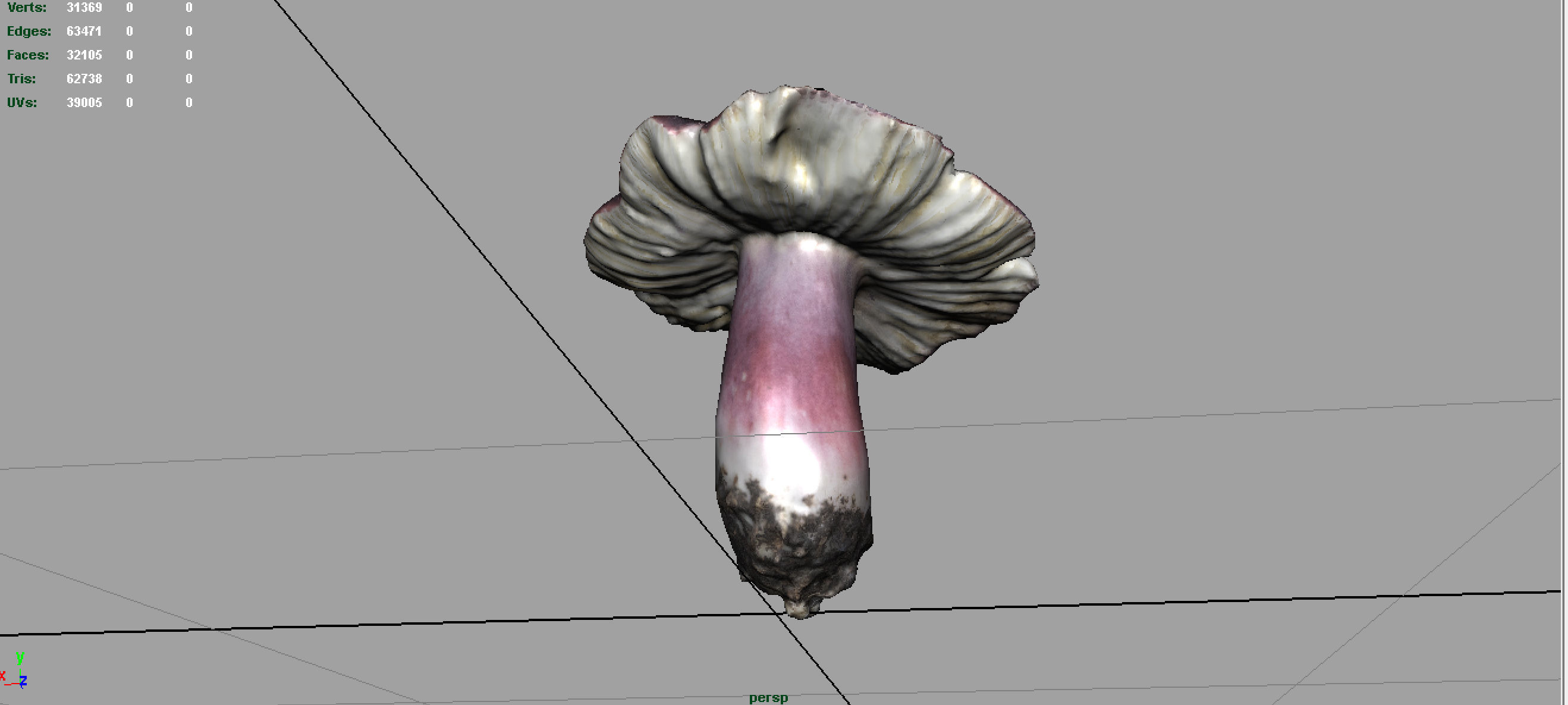 MUSHROOM RUSSULA Low-poly 3D model_2