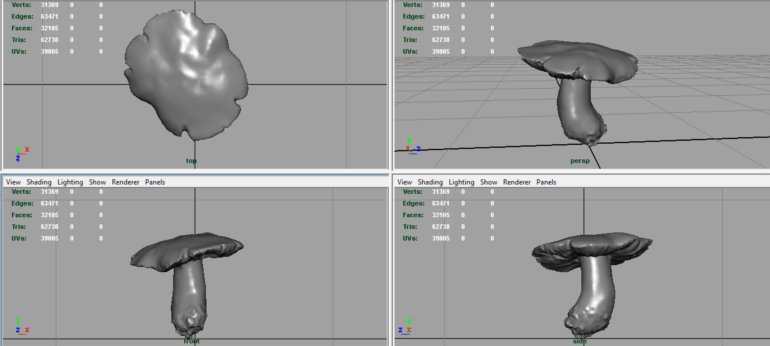 MUSHROOM RUSSULA Low-poly 3D model_7