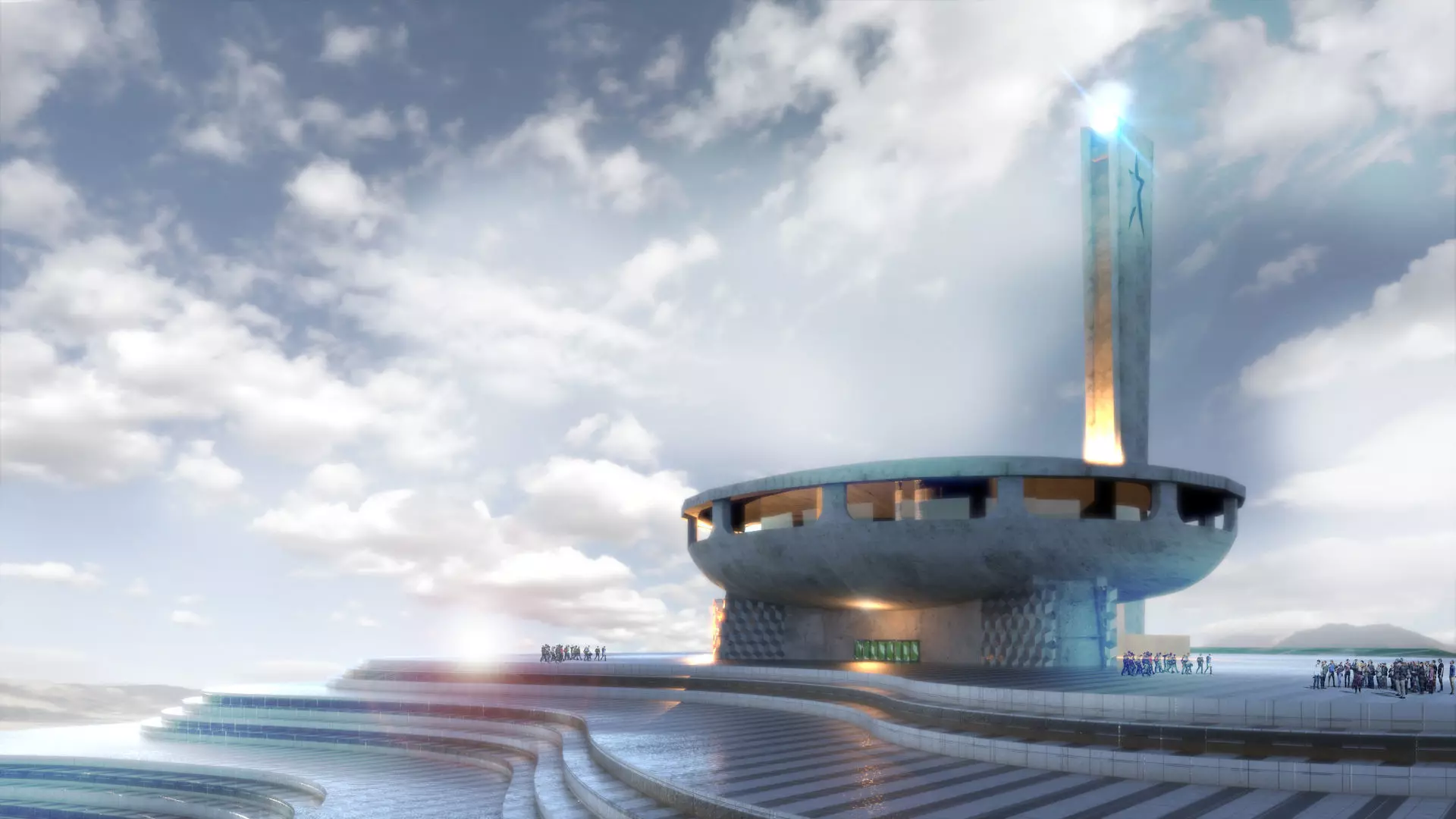 Buzludzha Monument Exterior and Interior Design 3D model_0