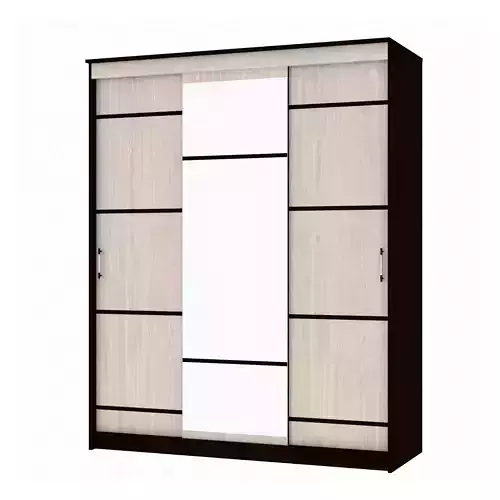 closet wardrobe with doors and mirror