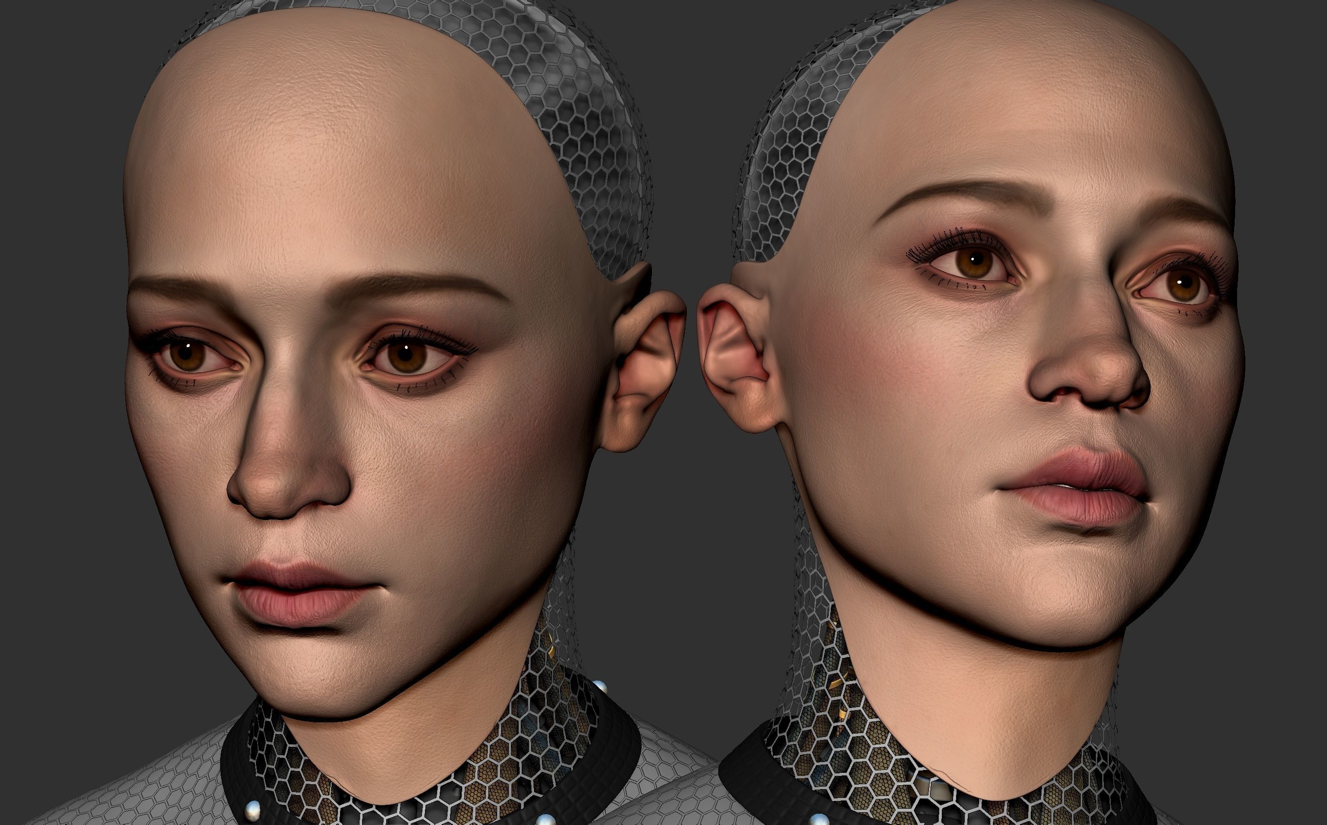 Ava - Alicia Vikander zbrush sculpt 3D model_1