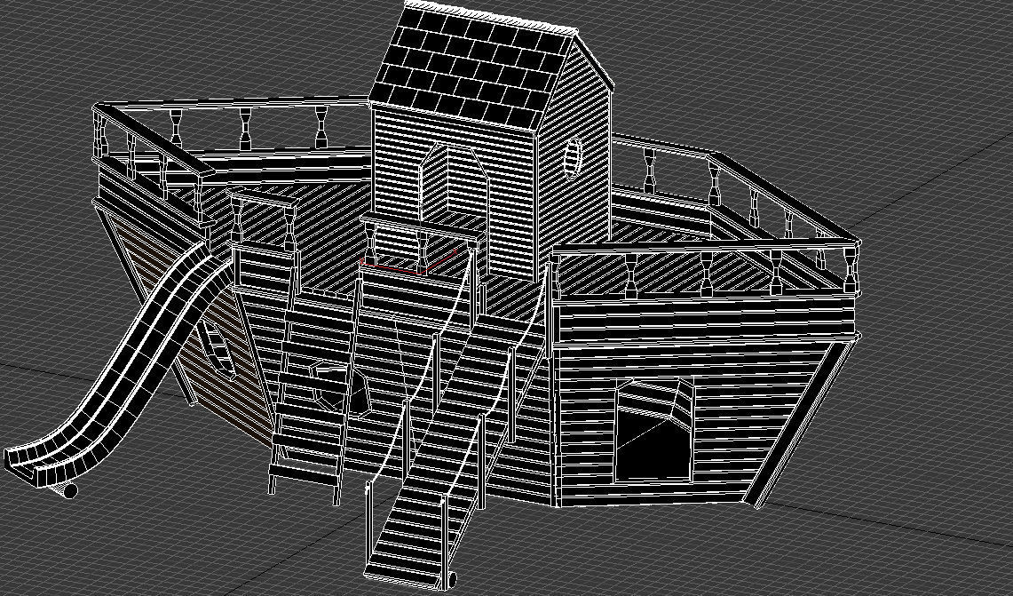 Wood Playground Boat 3D model_4