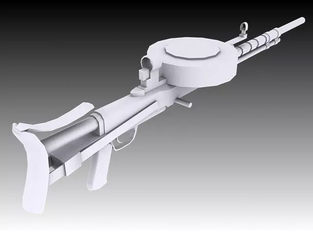 Degtyaryova Tankovy Machine Gun Low-poly 3D model_0
