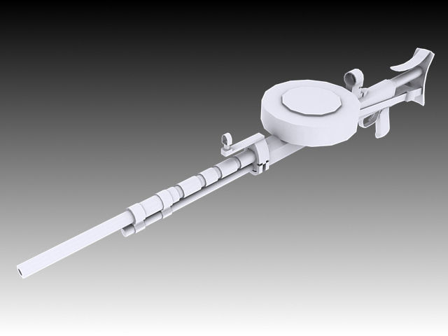 Degtyaryova Tankovy Machine Gun Low-poly 3D model_2