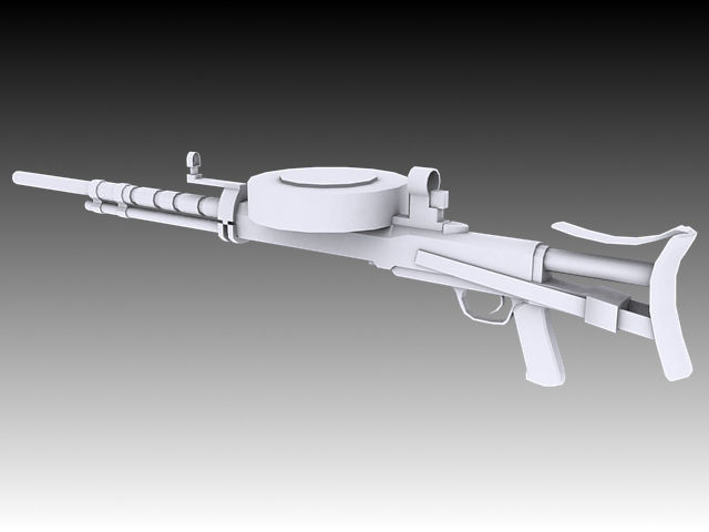 Degtyaryova Tankovy Machine Gun Low-poly 3D model_1