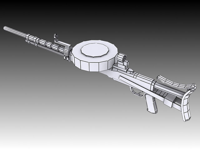 Degtyaryova Tankovy Machine Gun Low-poly 3D model_4