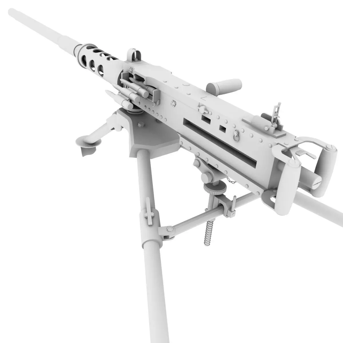 Browning M2 Low-poly 3D model