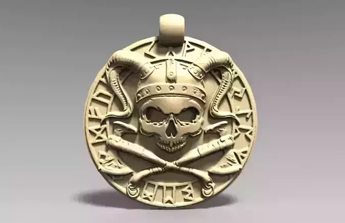 Viking skull pendant 2