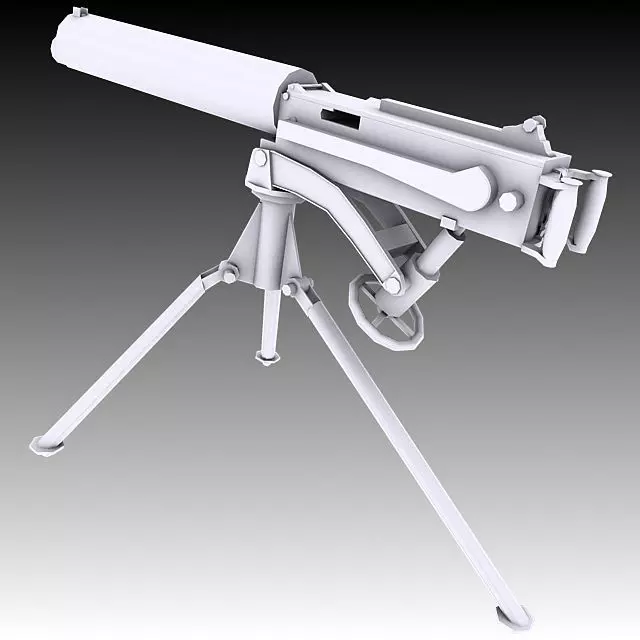 Vickers Machine Gun Low-poly 3D model