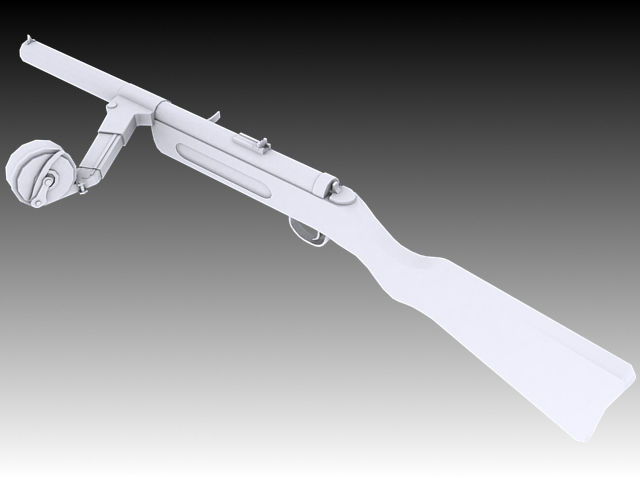 MP18 SMG Low-poly 3D model_1