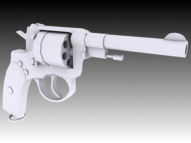 Nagant M1895 Revolver  Low-poly 3D model_2
