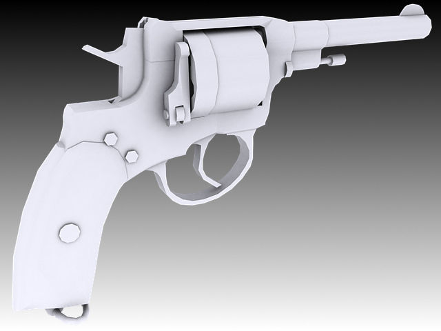 Nagant M1895 Revolver  Low-poly 3D model_1