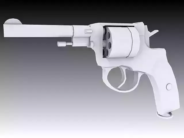 Nagant M1895 Revolver  Low-poly 3D model