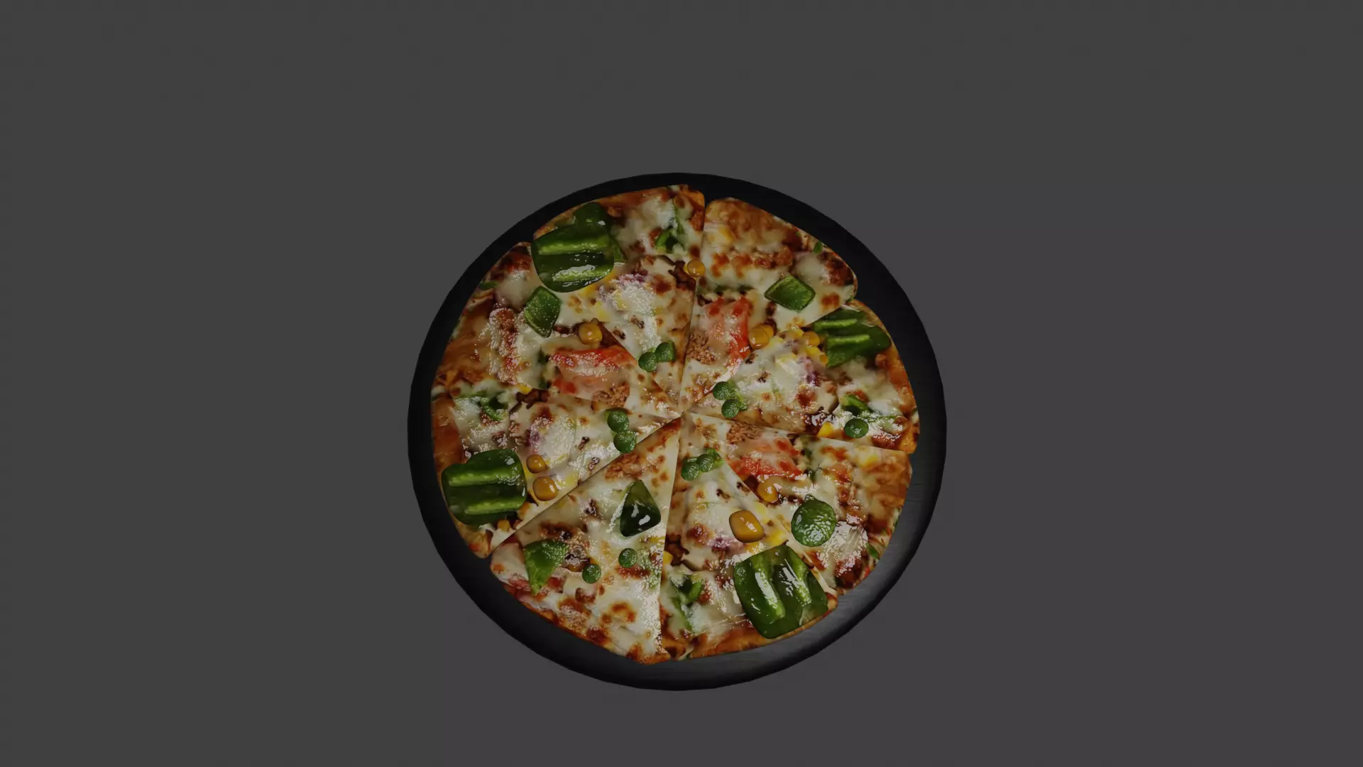pizza 3d model Low-poly 3D model