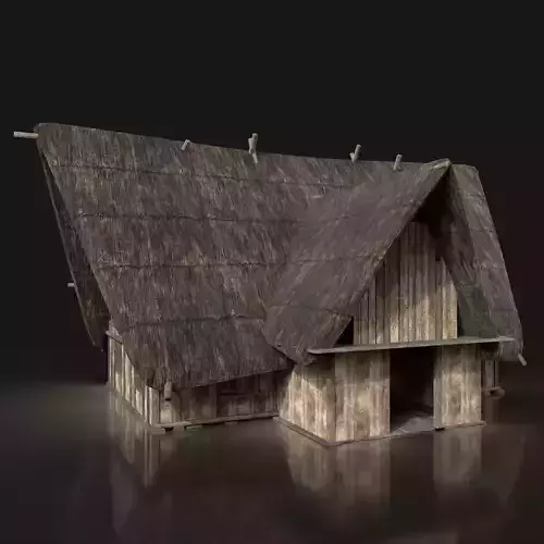 Next Gen AAA THATCHED FANTASY MEDIEVAL WOODEN FOREST COTTAGE HUT Low-poly 3D model