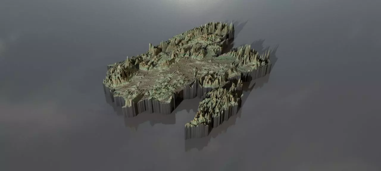Highresolution heightmaps and geometry for Ireland Texture