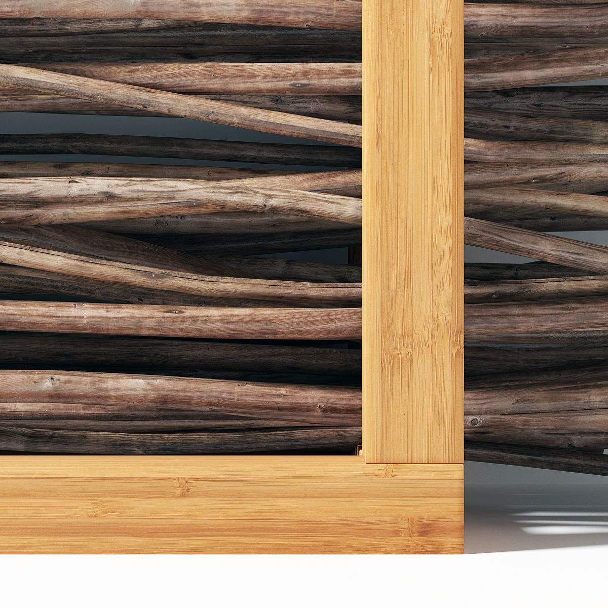 Firewood branch frame decor n2 3D model_1