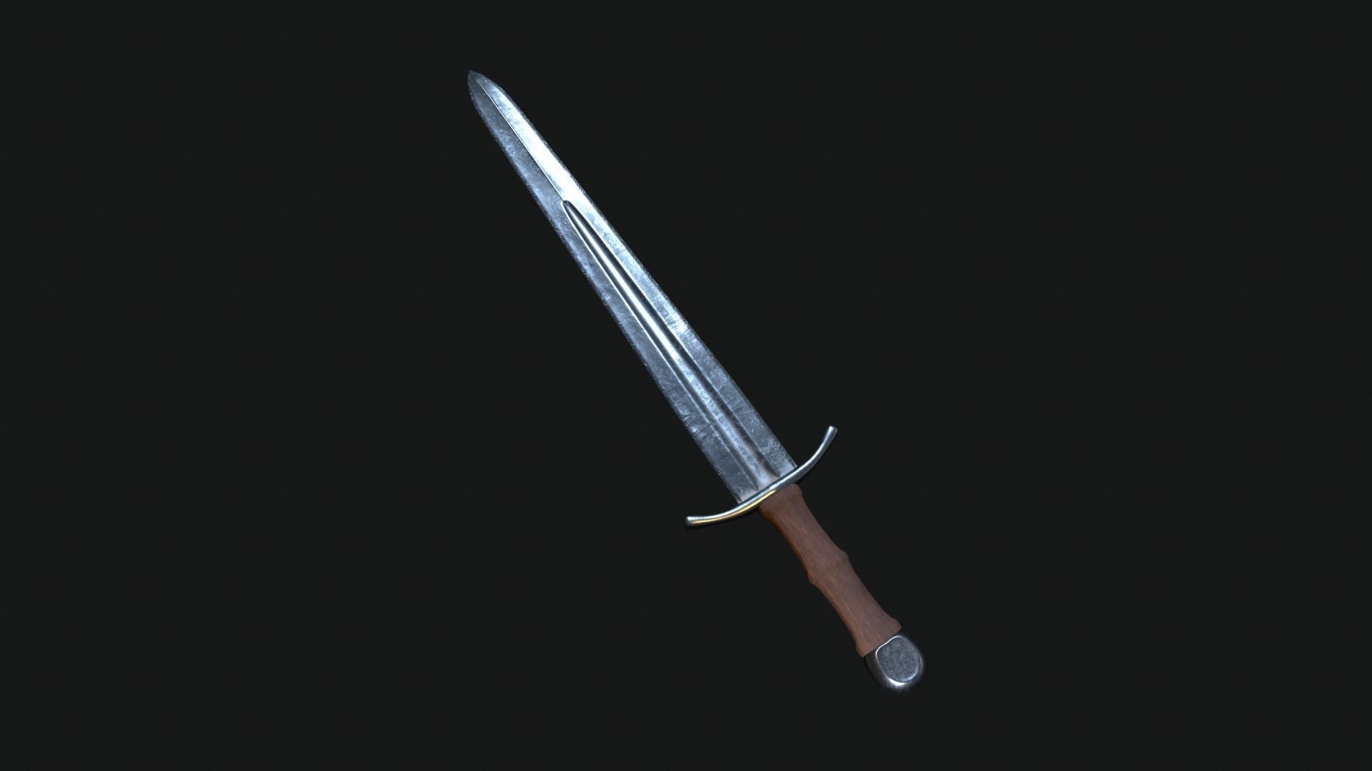 steel sword  3D model_7